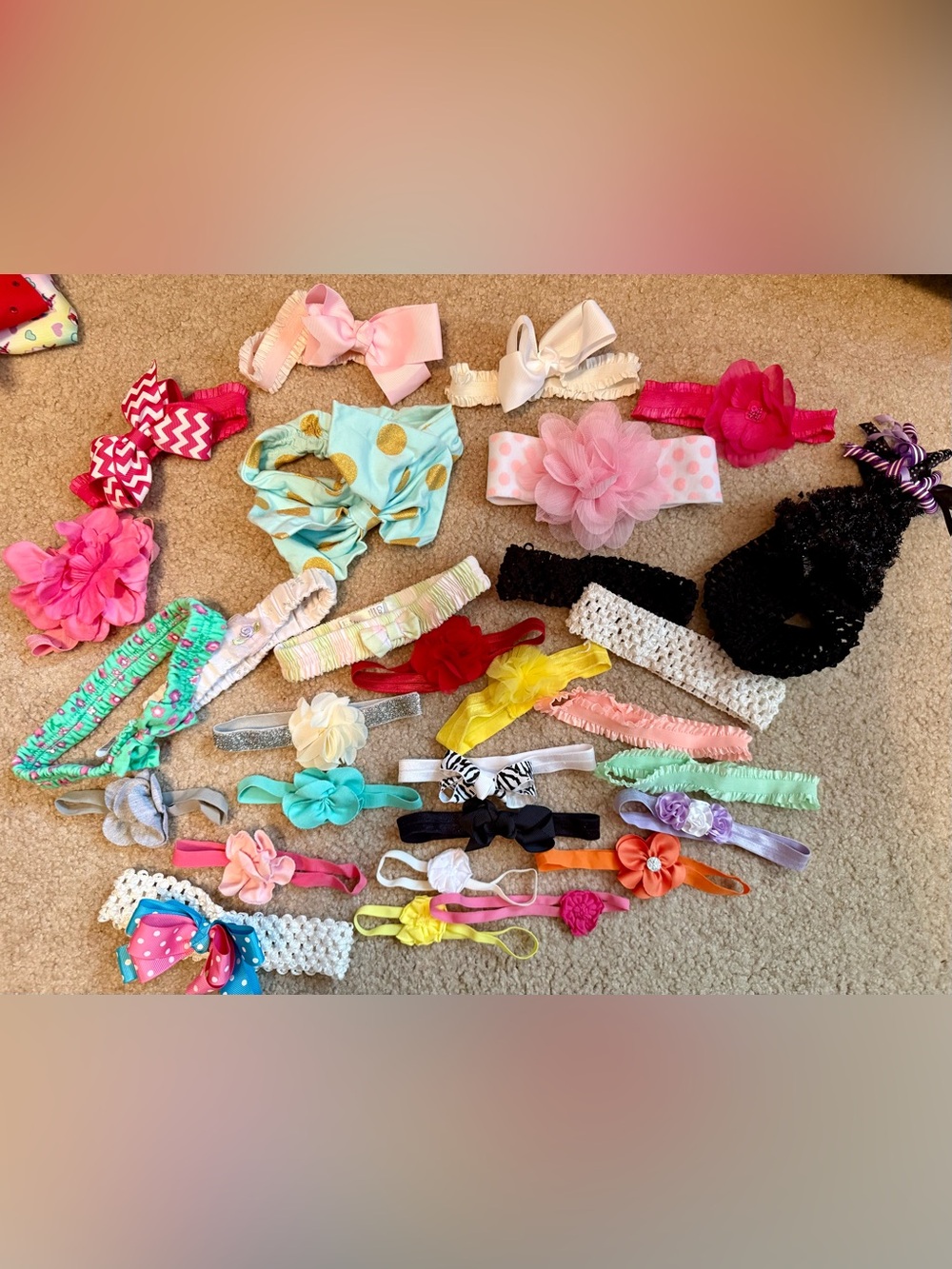 Assorted Girls' Soft Fabric Headbands - Pastel & Bright Colors